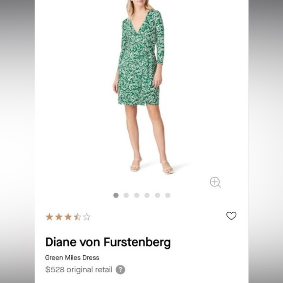 NWT NEW Diana Furstenberg green midi printed wrap dress size XL 100% silk - Picture 5 of 11